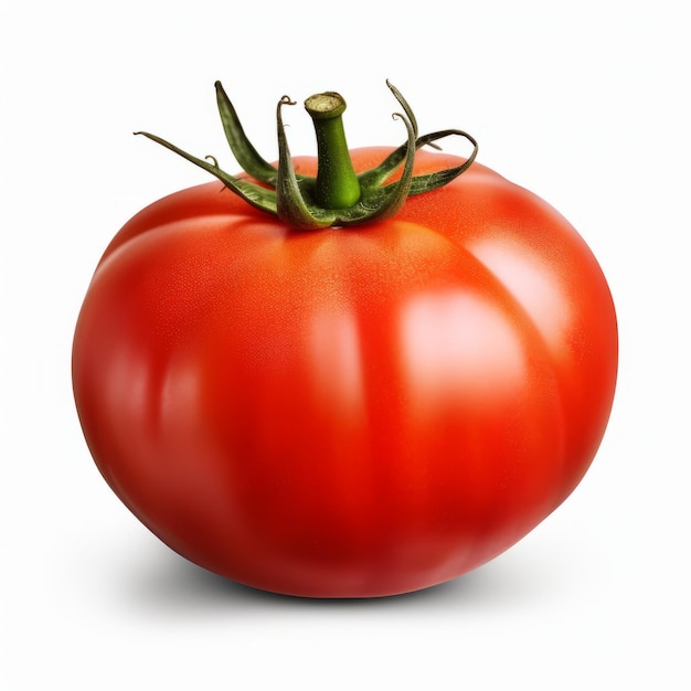 Fotografía realista de un tomate sobre un fondo blanco