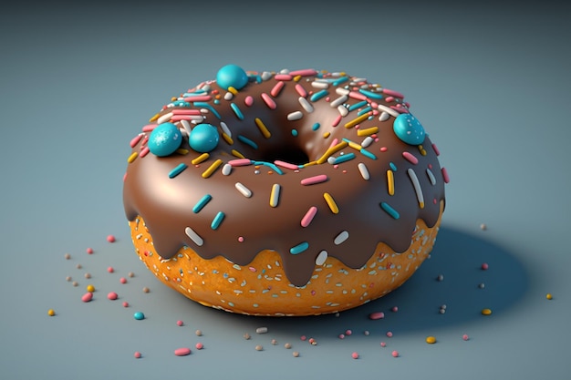 Fotografia renderização 3d de um donutfrosted pegajoso