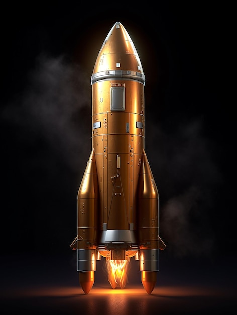 Fotografía de renderización de cohetes en 3D