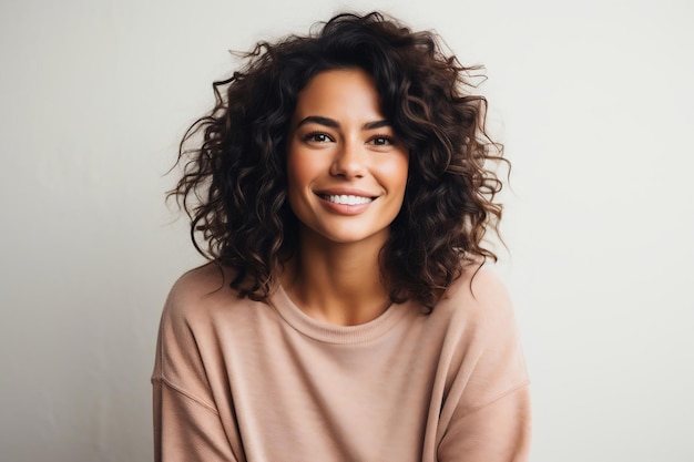 Fotografía de retrato de plano medio de una persona feliz Ai generativo