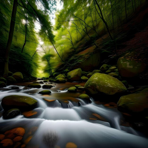 fotografía de un río con larga exposición