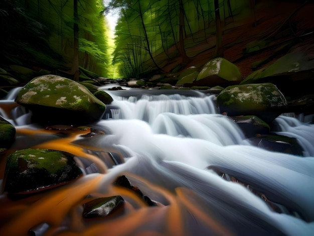 fotografía de un río con larga exposición