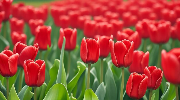 Fotografía selectiva de las flores de tulipán rojo