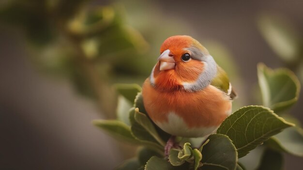 Foto fotografía selectiva de un lindo pájaro pinzón