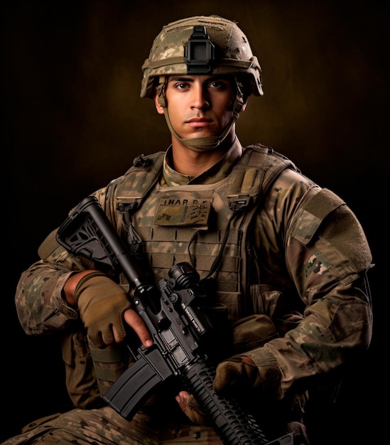 una fotografía de un soldado en uniforme