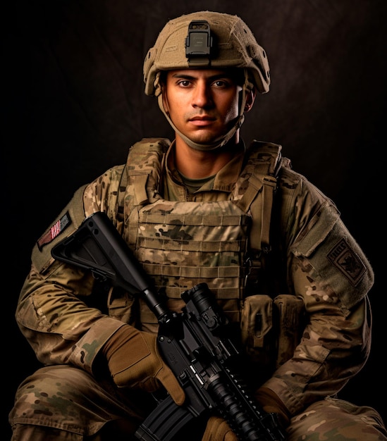 una fotografía de un soldado en uniforme