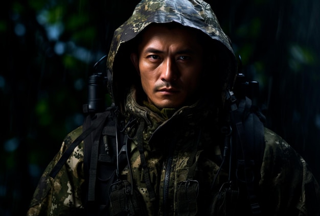 Foto una fotografía de un soldado en uniforme