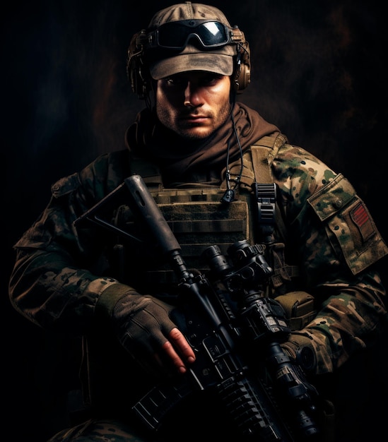 una fotografía de un soldado en uniforme