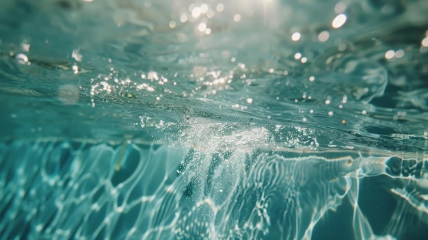 Fotografía submarina en la piscina olímpica capturando imágenes impresionantes sumergidas en el agua