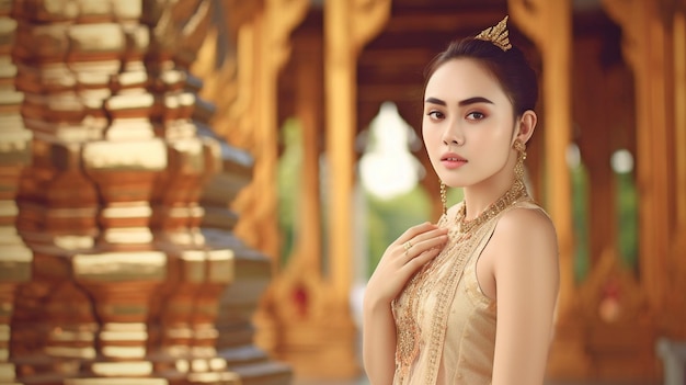 Fotografia tailandesa Tecido tailandês e moda tailandesa GENERATE AI