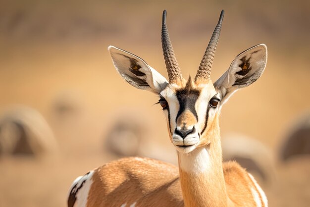Foto fotografia tirada na tanzânia de uma gazela de pequena concessão ou nanger granti