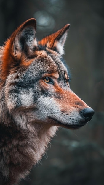 Fotografía de ultra minimalismo de un lobo