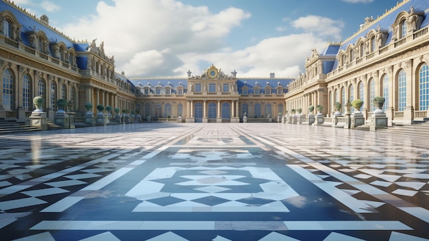 Fotografia ultra realista do Palácio de Versalhes