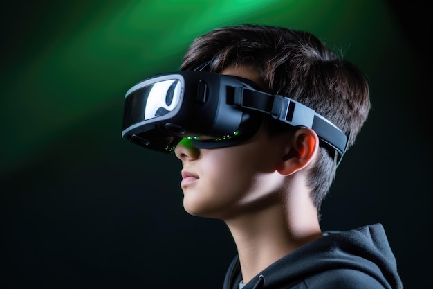 Foto fotografía del uso de la realidad virtual en la educación de estudiantes y tecnólogos