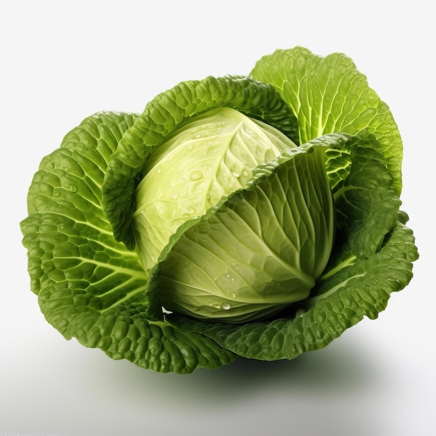 Fotografía de verduras de repollo verde aisladas en blanco