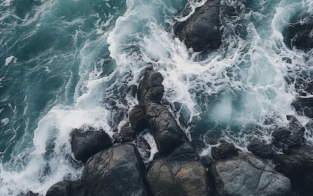 Fotografía vertical en alto ángulo de grandes piedras en la naturaleza