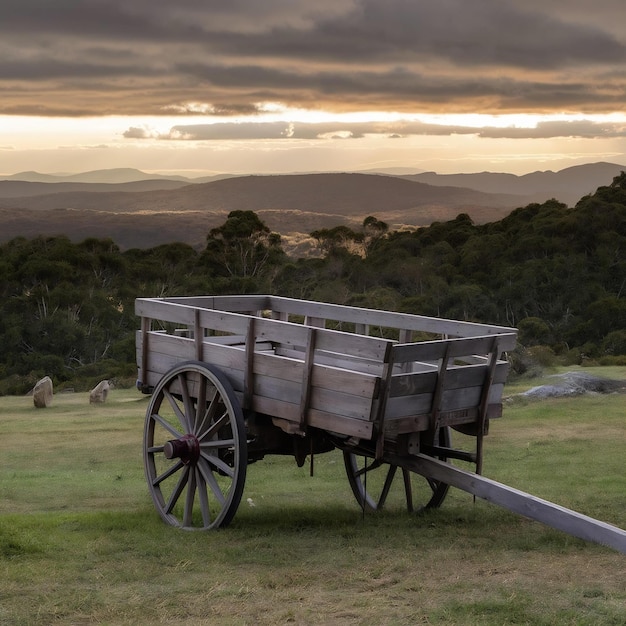 Foto fotografía vertical de un carro de madera en el parque nacional de grampians victoria, australia