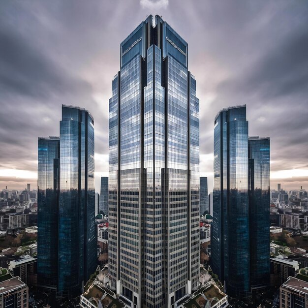 Foto fotografia vertical da torre de walkie talkie entre edifícios em londres, inglaterra