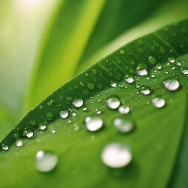 Fotografía vertical de las gotas de agua en las hojas verdes