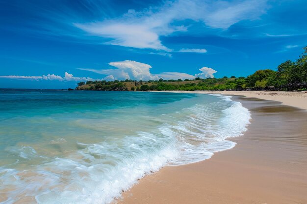 Foto fotografia vibrante oásis da praia de jimbaran