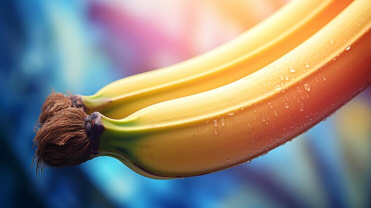 Foto fotografía vibrante de plátano que captura la energía juvenil con el rastreo de fluidos