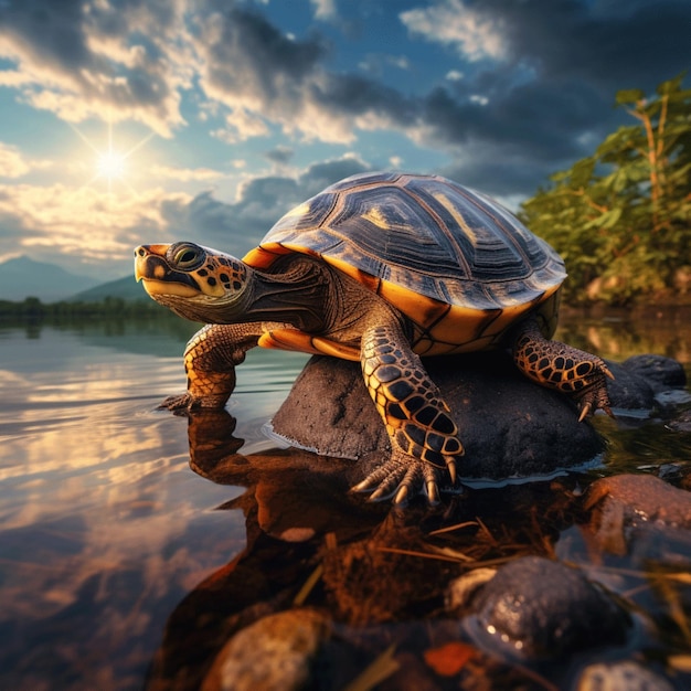 Fotografía de vida salvaje de tortugas hdr 4k