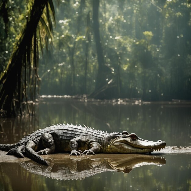 Foto fotografía de la vida silvestre de los cocodrilos