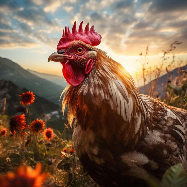 Fotografía de la vida silvestre de las gallinas hdr 4k