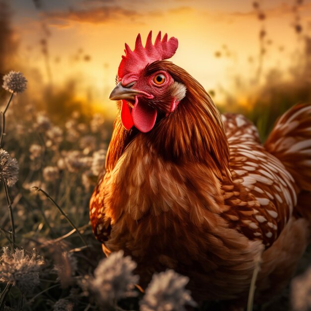 Fotografía de la vida silvestre de las gallinas hdr 4k