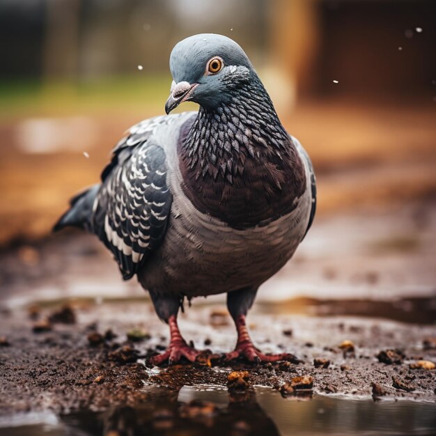 Fotografía de la vida silvestre de las palomas en HDR 4K