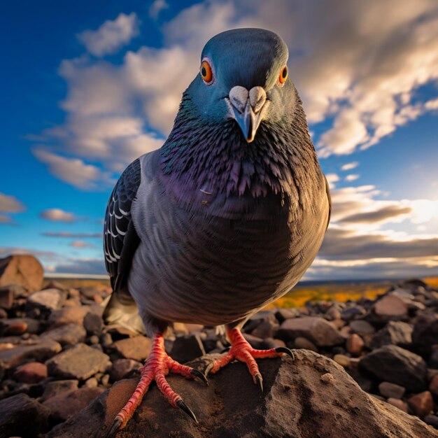 Fotografía de la vida silvestre de las palomas en HDR 4K
