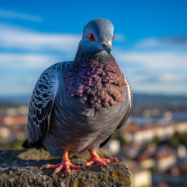 Fotografía de la vida silvestre de las palomas en HDR 4K