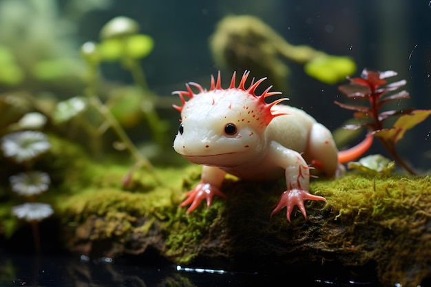 Foto una fotografía de vida silvestre de retrato de axolotl.