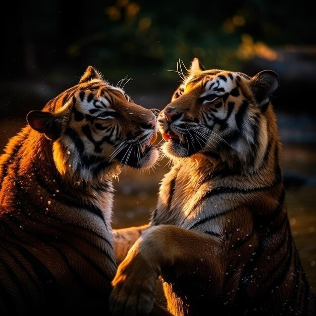 Foto fotografía de la vida silvestre del tigre ia generativa