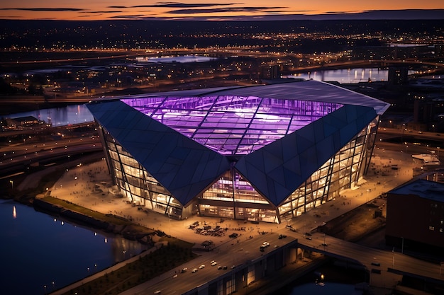 Fotografía de vista aérea del estadio US Bank