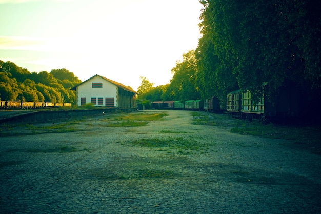 fotografía de vista premium del riel del tren