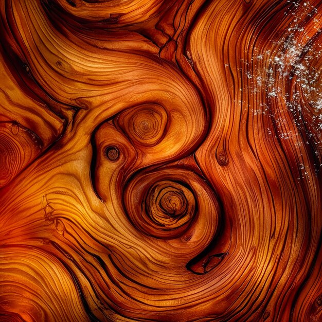 Fotografía vívida del intrincado patrón de textura de la madera fea