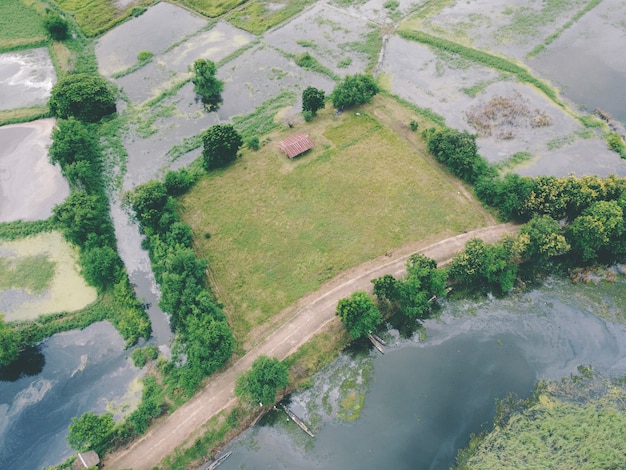 Fotografías aéreas de drones Tierras agrícolas verdes rurales