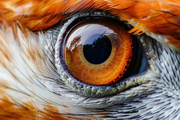 Fotografías de cerca de los ojos de las aves en vuelo capturando su intenso enfoque