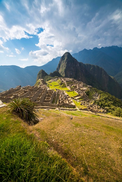 Fotografías de la ciudadela de Machu Picchu en los Andes del Perú