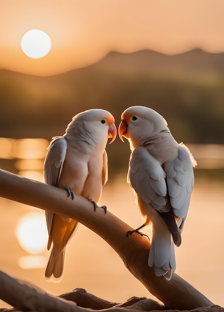 Foto fotografías conmovedoras de parejas afectuosas de aves