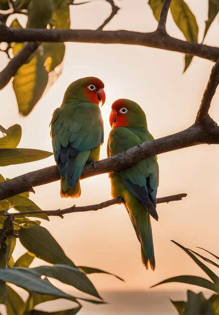 Foto fotografías conmovedoras de parejas afectuosas de aves