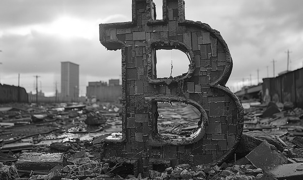 Fotografías de criptomonedas que forman la forma