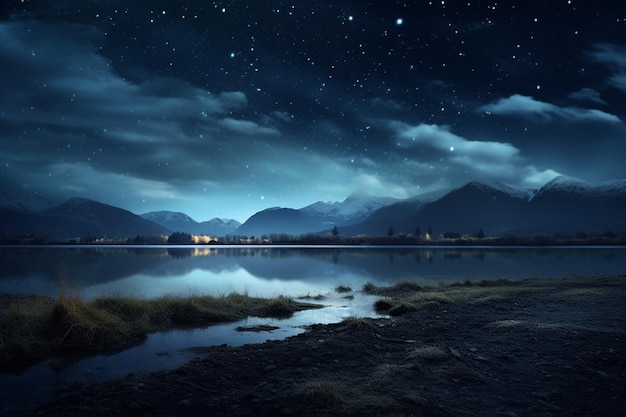 Fotografias de paisagens noturnas com céu estrelado