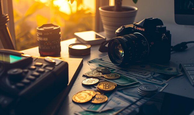 Fotografías dispersas de las finanzas en un mapa