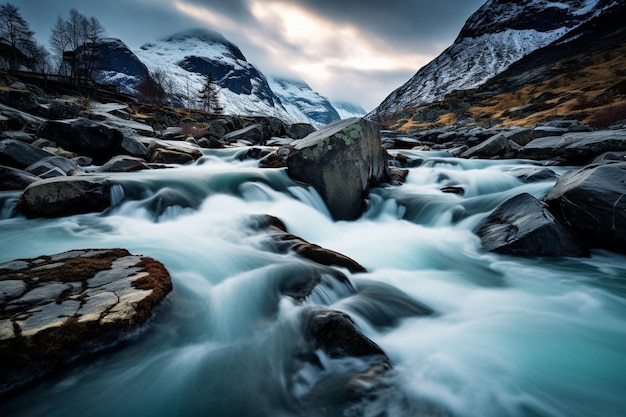 Fotografías de exposición larga de ríos en cascada