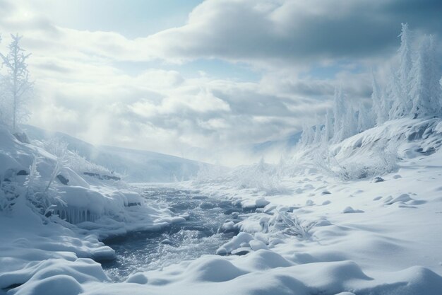 Fotografías de paisajes invernales en tonos fríos.