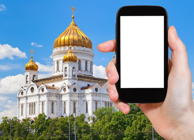 Fotografias turísticas da Catedral em Moscou