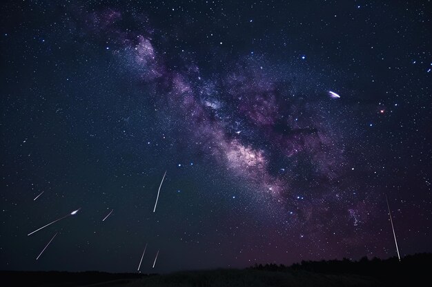 Fotografie des Nachthimmels, die Meteorschauer oder Polarlichter aufnimmt