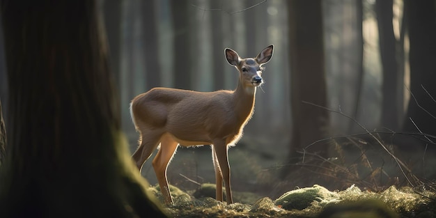 Fotografie eines Hirsches im Wald